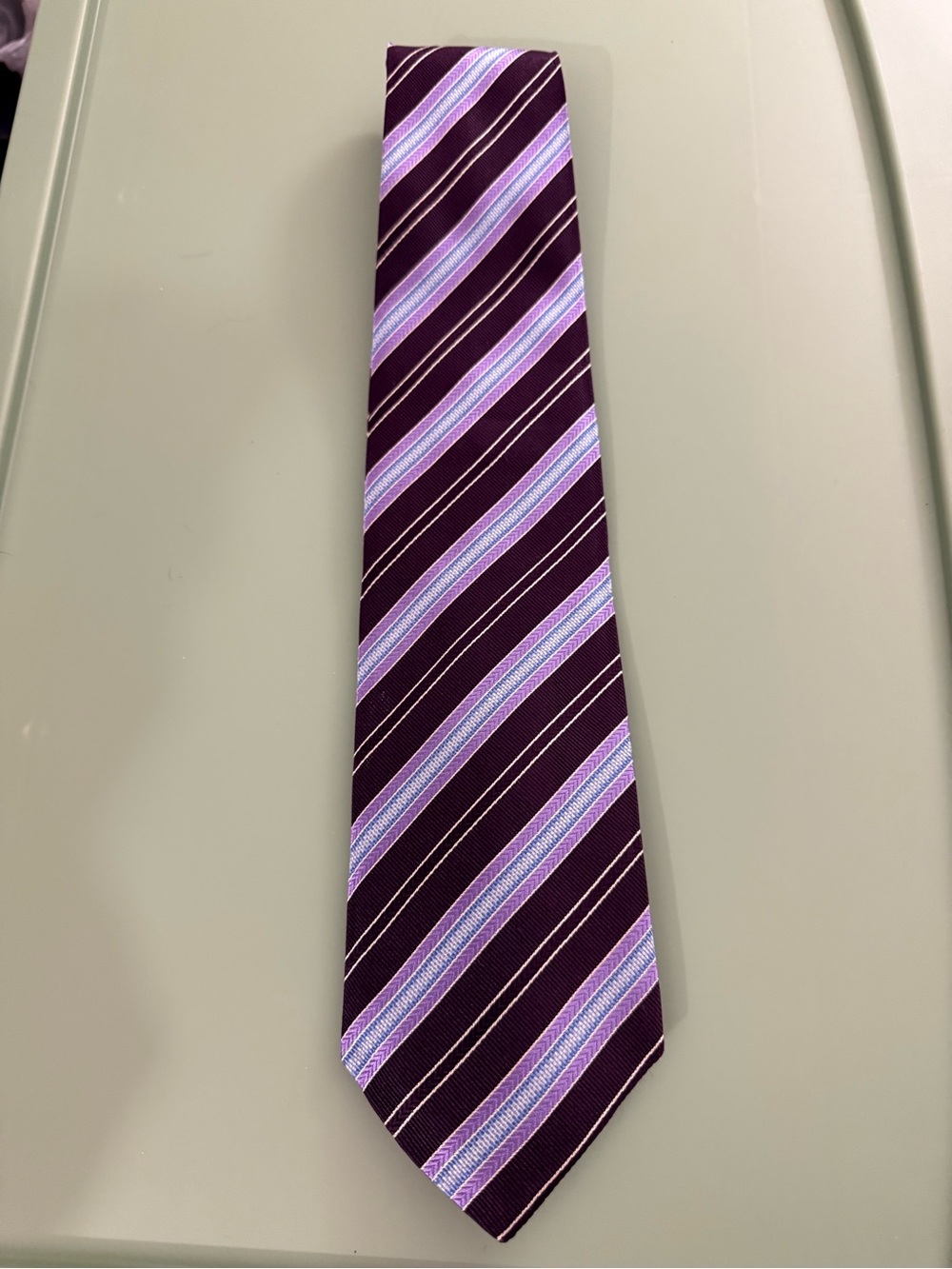 Hugo Boss Purple and Lavender Striped Tie